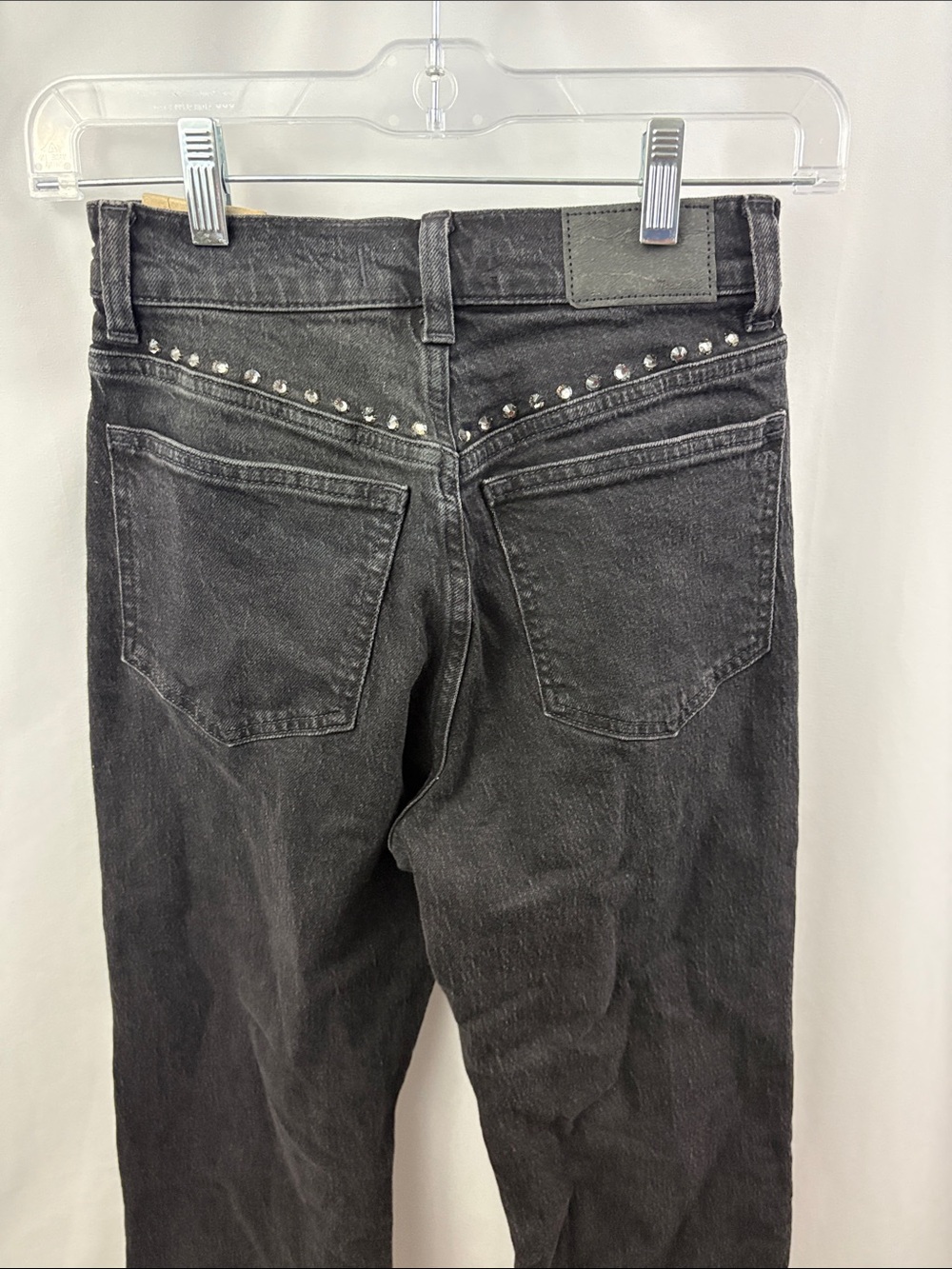Madewell 90's Straight Leg Jeans Womens 23 Black Fitted High Rise NWT Sequin - Picture 9 of 9